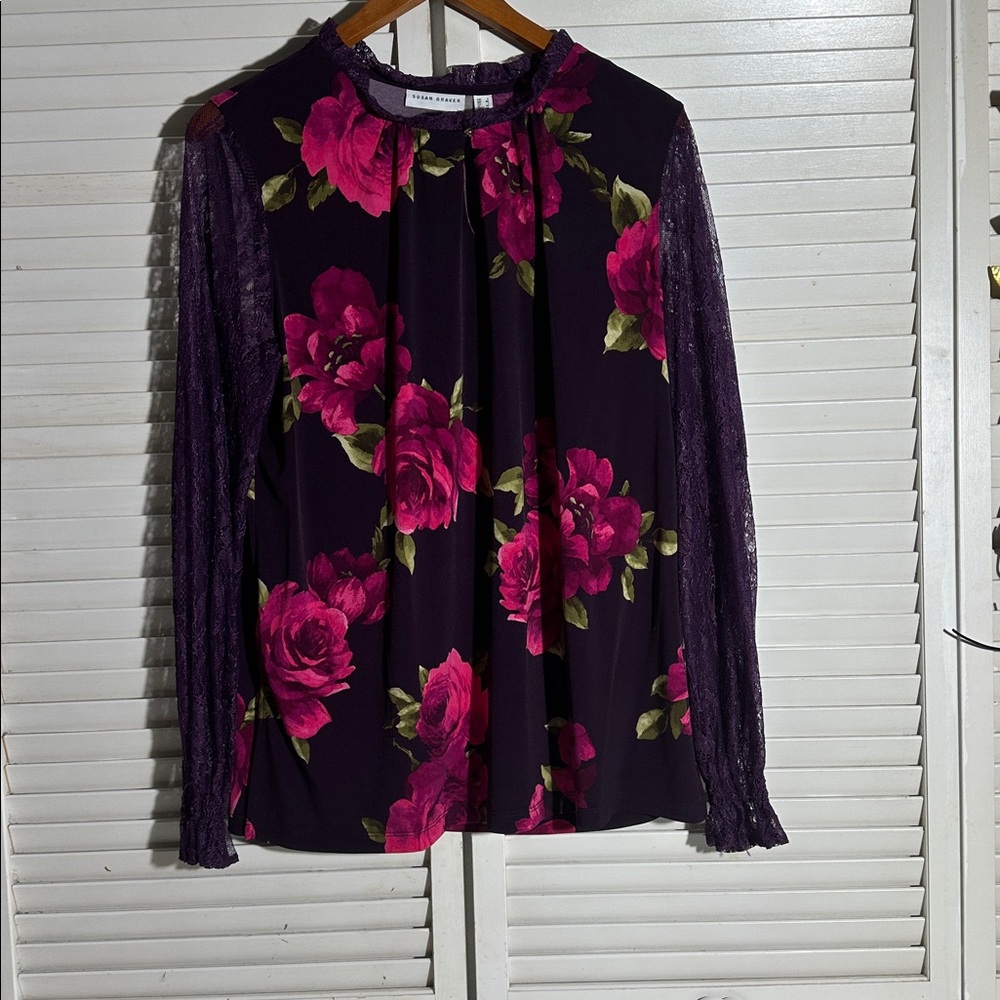 Susan Graver women’s Floral Purple and Pink Bottoms